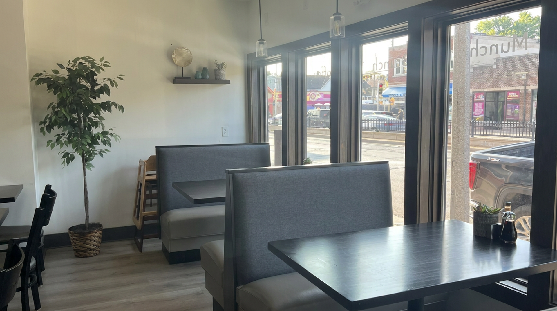 Booths by the front windows