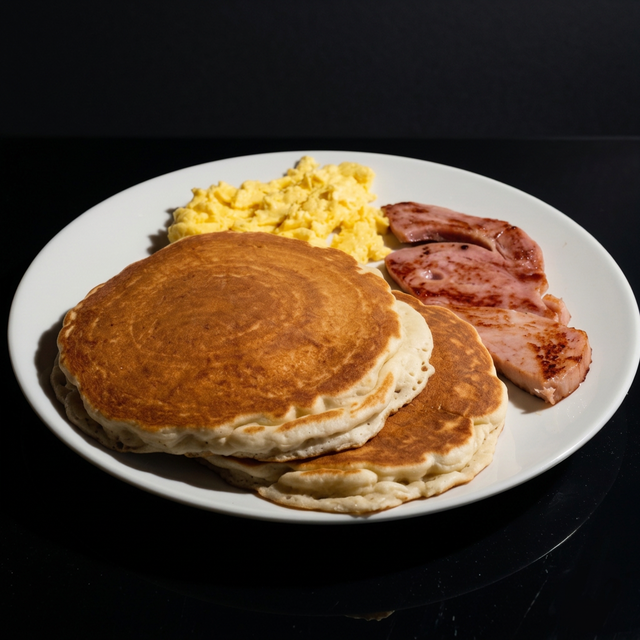 Two Pancakes & Eggs